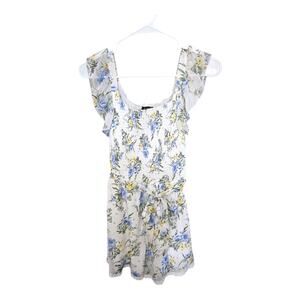 NEW Lilt Girl's White Rouched Top Floral Short Sleeve A-Line Dress (Size: 16)